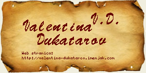 Valentina Dukatarov vizit kartica